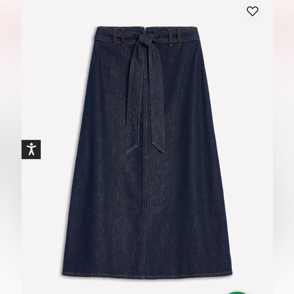 Boden High-Waist Indigo Denim Maxi Tie-Waist Skirt size 20-22